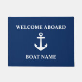 Uw Boat Name Anchor Blue Welkom op het bord Deurmat (Voorkant)