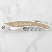 Uw Boat Name Anchor Cream Kurkentrekker (Voorkant)