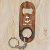 Uw Boat Name Anchor op hout Mini Flessenopener