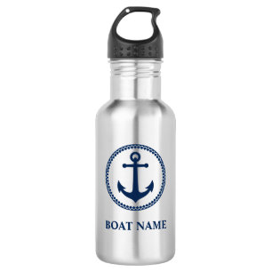 Uw Boat Name Blue Zee Anchor Waterfles
