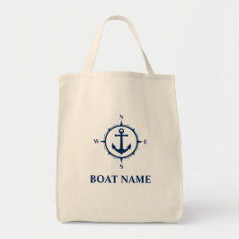 Uw Boat Name Compass Anchor Eco-Friendly Grocery Tote Bag
