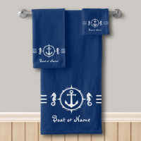 Uw Boat Name Seahorse Anchor Bath Towel Set sh0d
