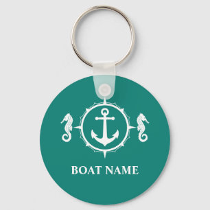 Uw Boat Name Seahorse Anchor sh00a Sleutelhanger