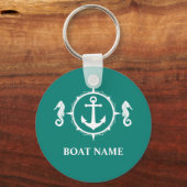 Uw Boat Name Seahorse Anchor sh00a Sleutelhanger (Voorkant)