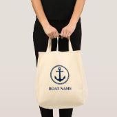 Uw Boat Name Zee Anchor Eco Friendly Grocery Tote Bag (Voorkant (product))