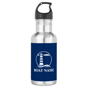 Uw Boatnaam met Nautical Lighthouse Waterfles
