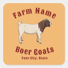 Uw boerderij Boer Geiten Vierkante Sticker