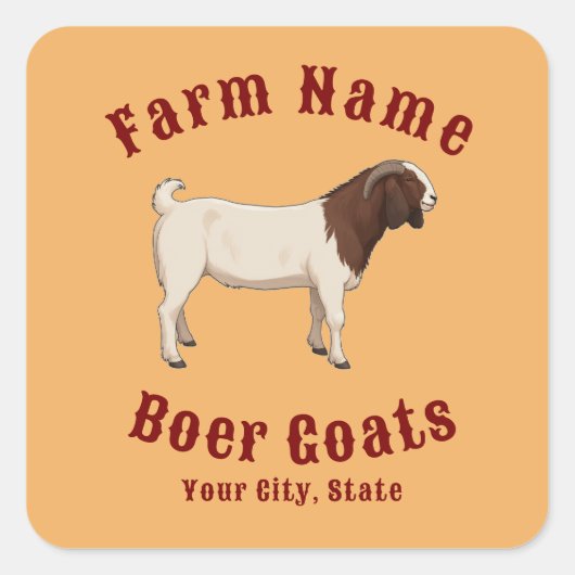 Uw boerderij Boer Geiten Vierkante Sticker (Voorkant)