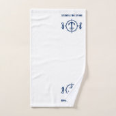 Uw boot of familienaam Seahorse Anchor White Bad Handdoek (Handdoek)