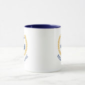 Uw boot of naam Anker Goud Stijl Laurierblauw Mok (Midden)
