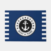 Uw boot of naam anker sterren blauw wit streep deurmat (Voorkant)