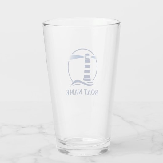 Uw boot of naam Classic Lighthouse Navy Blue Glas (Achterkant)