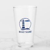 Uw boot of naam Classic Lighthouse Navy Blue Glas (Voorkant)