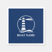 Uw boot of naam Classic Lighthouse Navy Blue Servet (Voorkant)