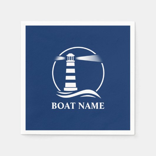 Uw boot of naam Classic Lighthouse Navy Blue Servet (Voorkant)