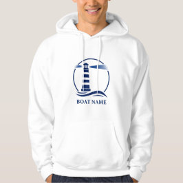 Uw boot of naam in Navy Nautical Lighthouse Hoodie