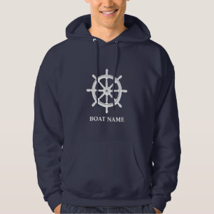 Uw Boot of Naam met Ships Wheel Helm Hoodie