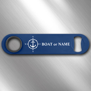 Uw boot of Nautical Compass Anchor Navy Speed Flessenopener