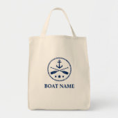 Uw bootnaam Anchor & Oars Eco-Friendly Grocery Tote Bag (Voorkant)