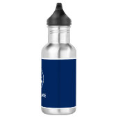 Uw bootnaam Anchor & Oars White Stripes Waterfles (Rechts)