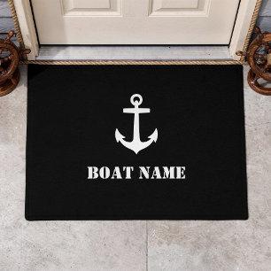 Uw bootnaam Anchor Zwart Deurmat