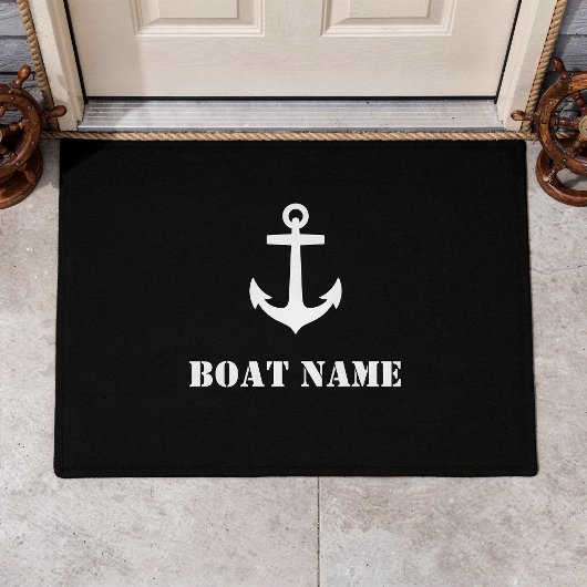 Uw bootnaam Anchor Zwart Deurmat