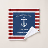 Uw Bootnaam Anker Bad Handdoek (Wasdoekje)