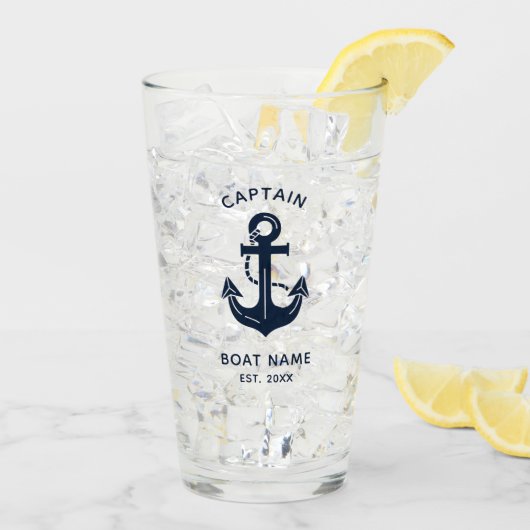 Uw bootnaam Anker Blauw Glas (Achterkant ijs)