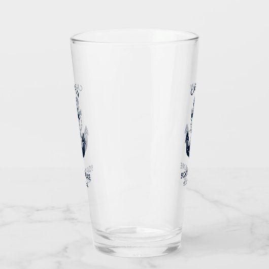 Uw bootnaam Anker Blauw Glas (Links)