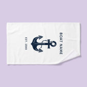 Uw bootnaam Anker Blauw  Handdoek (Handdoek)