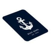 Uw bootnaam Anker Blauw  Magneet (Rechterzijde)