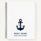 Uw bootnaam anker blauw notitieboek (Voorkant)