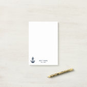 Uw Bootnaam Anker Blauw Post-it® Notes (Op bureau)