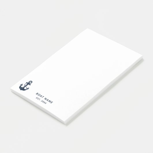 Uw Bootnaam Anker Blauw Post-it® Notes (Schuin)