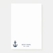 Uw Bootnaam Anker Blauw Post-it® Notes (Voorkant)