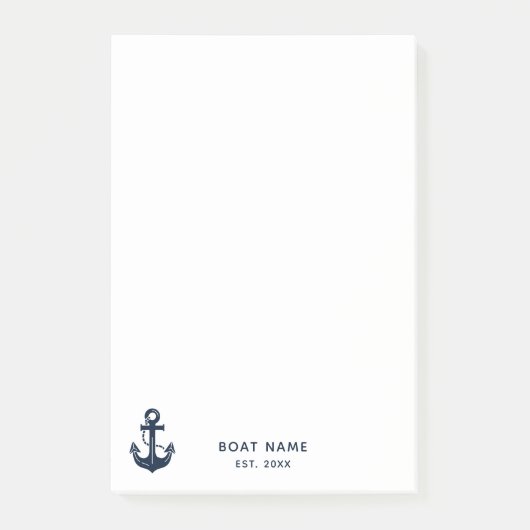 Uw Bootnaam Anker Blauw Post-it® Notes (Voorkant)