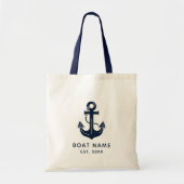 Uw bootnaam anker blauw  tote bag (Voorkant)