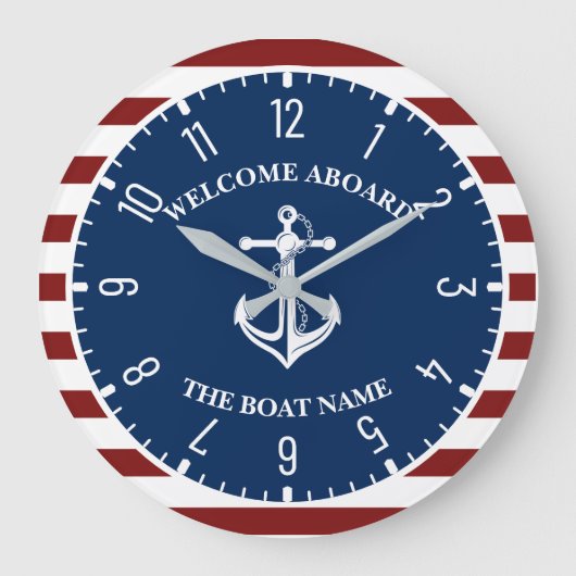 Uw Bootnaam Anker Grote Klok (Voorkant)
