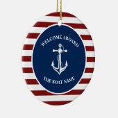 Uw Bootnaam Anker Keramisch Ornament (Rechts)