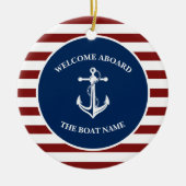 Uw Bootnaam Anker Keramisch Ornament (Voorkant)