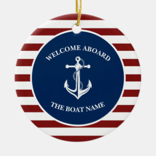 Uw Bootnaam Anker Keramisch Ornament