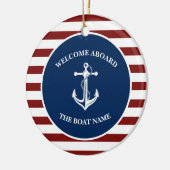 Uw Bootnaam Anker Keramisch Ornament (Links)