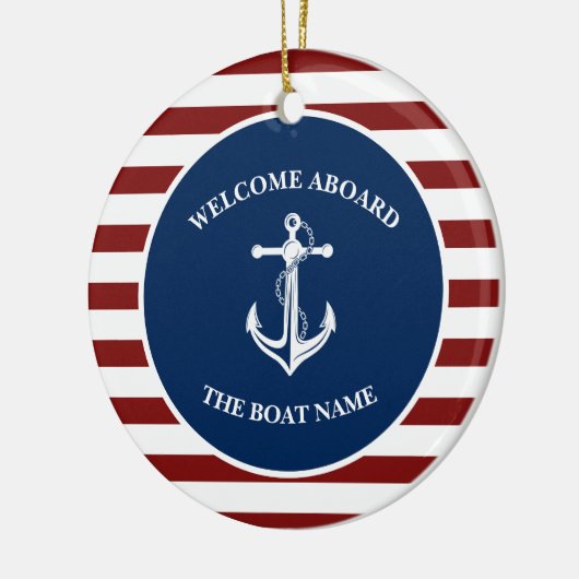 Uw Bootnaam Anker Keramisch Ornament (Links)