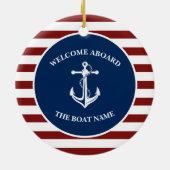 Uw Bootnaam Anker Keramisch Ornament (Achterkant)