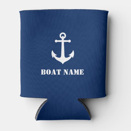 Uw bootnaam  Anker Navy Blue Blikjeskoeler (Voorkant)