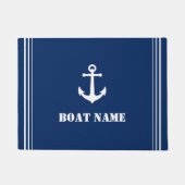 Uw bootnaam Anker Navy Blue Entry Deurmat (Voorkant)