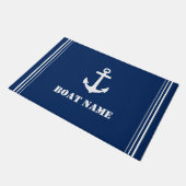 Uw bootnaam Anker Navy Blue Entryway Deurmat (Schuin)