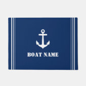 Uw bootnaam Anker Navy Blue Entryway Deurmat (Voorkant)