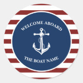Uw Bootnaam Anker Ronde Sticker