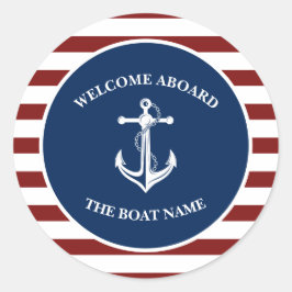 Uw Bootnaam Anker Ronde Sticker